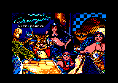 Shufflepuck Cafe (Amstrad CPC) screenshot: Current champion
