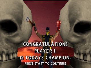 Mortal Kombat 4 (Nintendo 64) screenshot: Winning the Tournament mode.