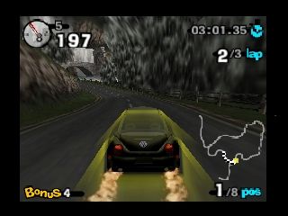 Beetle Adventure Racing! (Nintendo 64) screenshot: Going faster after getting a Nos box.