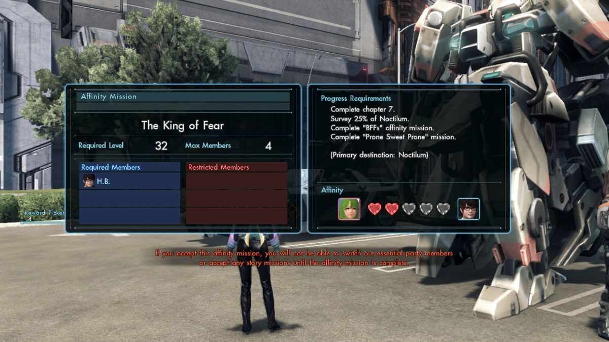 XenobladeX: HB (Wii U) screenshot: H.B.'s second affinity mission.