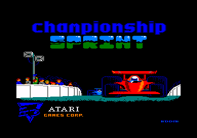 Championship Sprint (Amstrad CPC) screenshot: Game title screen