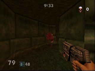 Turok: Rage Wars (Nintendo 64) screenshot: Shooting an enemy.