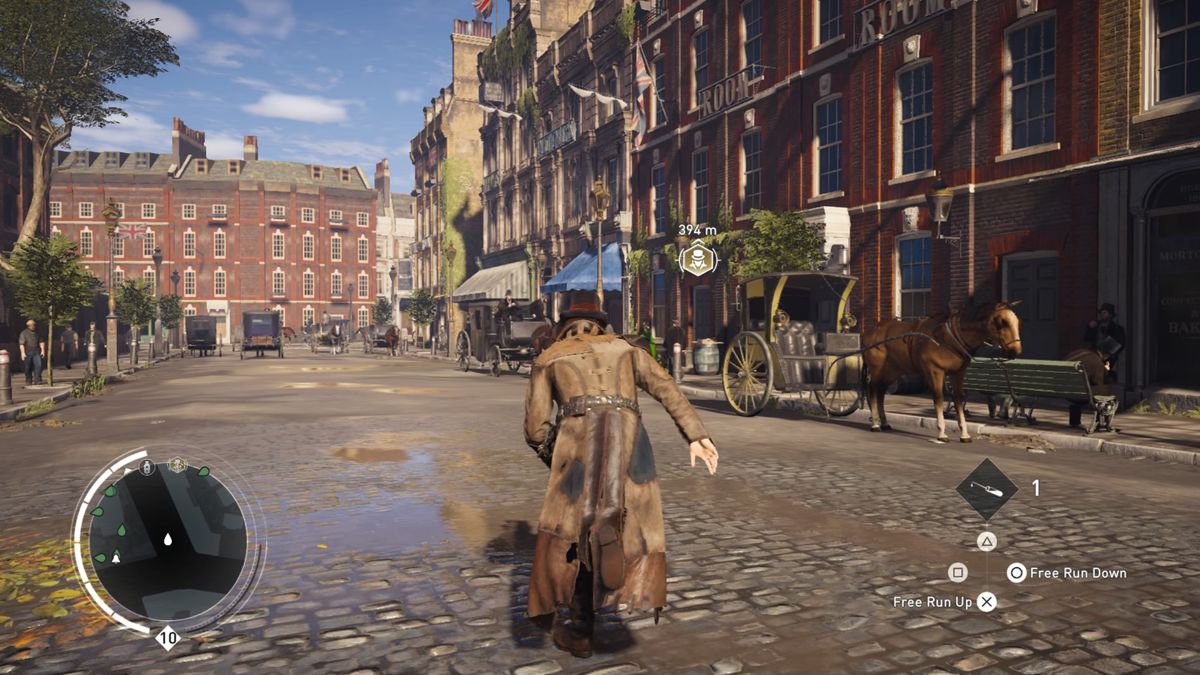 Assassin's Creed: Syndicate - Victorian Legends Outfit for Jacob (PlayStation 4) screenshot: Anything over 200m of distance requires a coach ride to reach more quickly