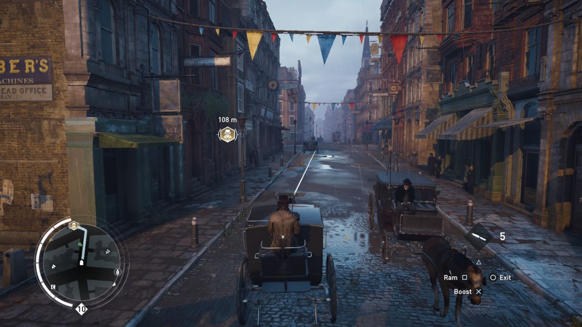 Assassin's Creed: Syndicate - Victorian Legends Outfit for Jacob (PlayStation 4) screenshot: London and rain go hand in hand