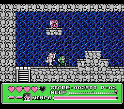 Kyatto Ninden Teyandee (NES) screenshot: Don't let those Ninja Crows get you!