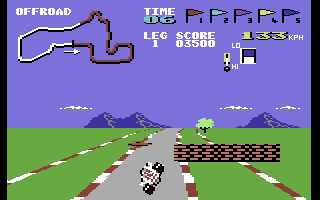 Speed Buggy (Commodore 64) screenshot: I am a car not a dog.