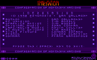 Infestation (DOS) screenshot: Infestation credits