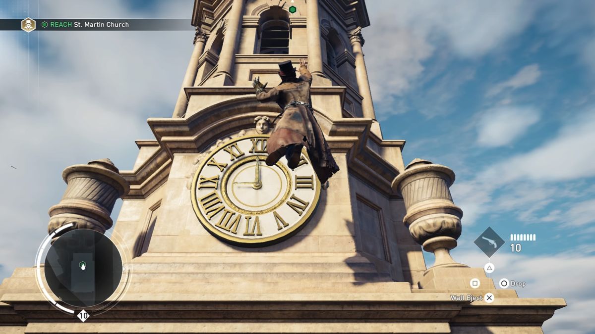 Assassin's Creed: Syndicate - Victorian Legends Outfit for Jacob (PlayStation 4) screenshot: Clock hands don't seem to be moving at all
