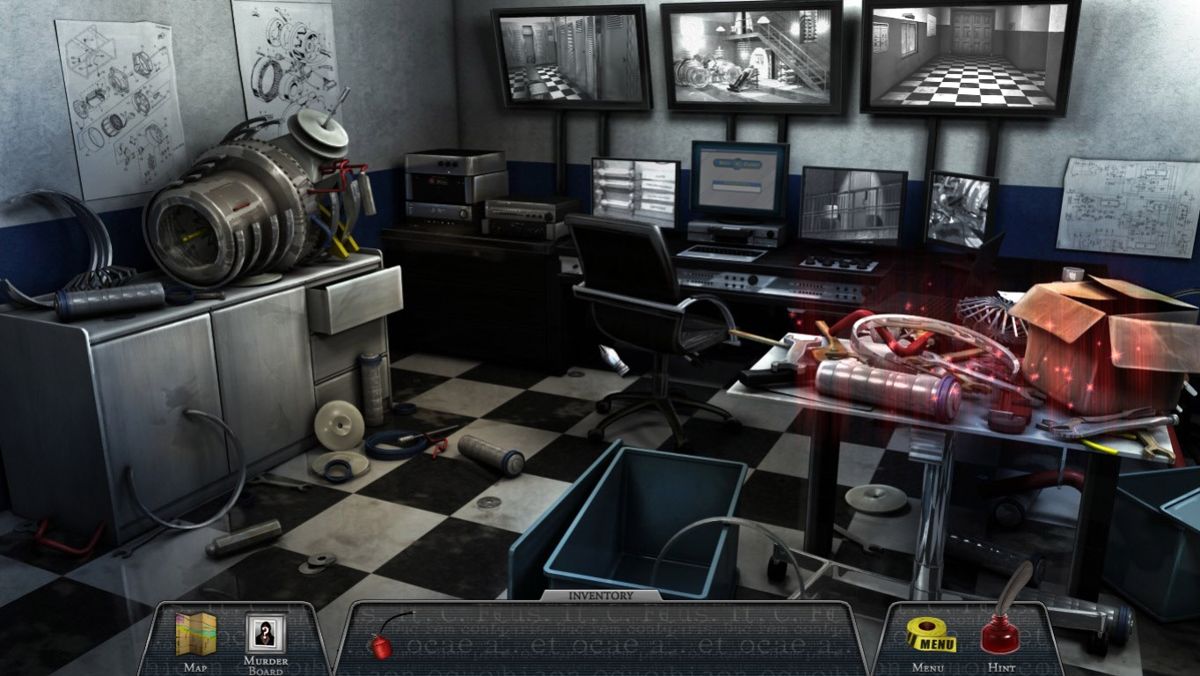 Castle (Windows) screenshot: Red glow marks the hidden-object scene