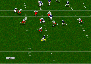 College Football's National Championship II (Genesis) screenshot: Returning the ball.