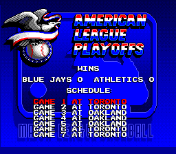 ESPN Baseball Tonight (Genesis) screenshot: 7 game series