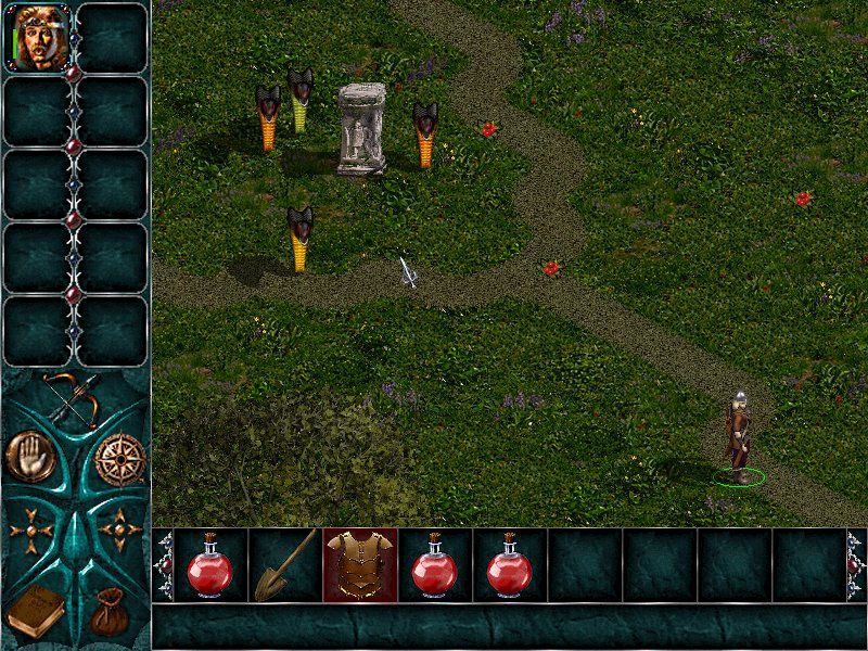Legend of the North: Konung (Windows) screenshot: Four Giant Worms. Not a good ideea to launch an attack against them if you are poorly trained...