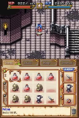 From the Abyss (Nintendo DS) screenshot: Potion - heals 100 HP
