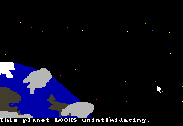 Captain Spleen 2 (DOS) screenshot: Visiting a planet