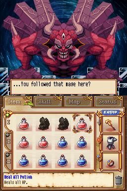 From the Abyss (Nintendo DS) screenshot: He looks kind of evil