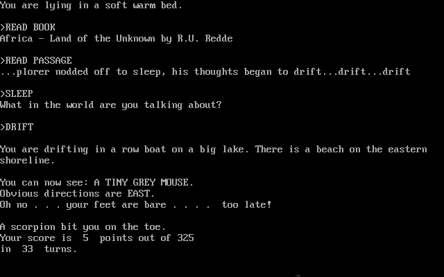 African Adventure (DOS) screenshot: A quick death.
