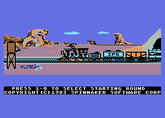 Trains (Atari 8-bit) screenshot: The main menu