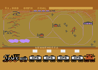 Trains (Atari 8-bit) screenshot: The gameplay screen