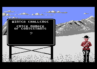 Winter Challenge: World Class Competition (Atari 8-bit) screenshot: How many players?