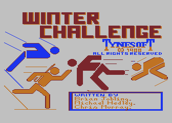 Winter Challenge: World Class Competition (Atari 8-bit) screenshot: Title screen (US version)