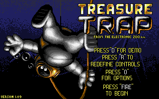 Treasure Trap (DOS) screenshot: Start menu (VGA)