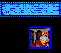 Sid Meier's Pirates! (NES) screenshot: Intro for your character