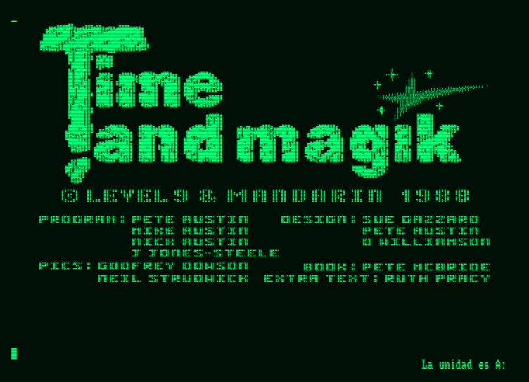 Time and Magik: The Trilogy (Amstrad PCW) screenshot: Loading screen