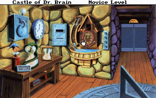 Castle of Dr. Brain (DOS) screenshot: The clock room