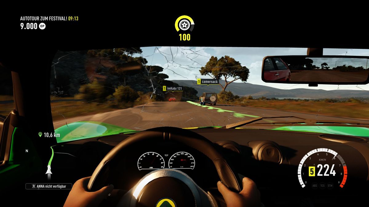 Forza Horizon 2 (Xbox One) screenshot: Anna [navigation system], show me the way to the next garage