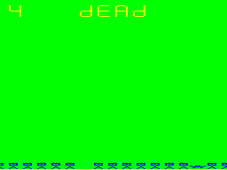 Acornsoft Games Pack 4 (Atom) screenshot: Game over in colour (Space Attack)