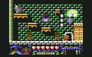 The Addams Family (Commodore 64) screenshot: Lost a life