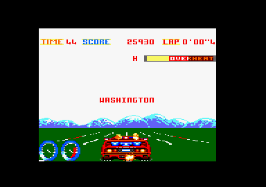 Turbo Out Run (Amstrad CPC) screenshot: Arriving to Washington