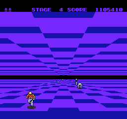 Space Harrier (NES) screenshot: Levels have no details at all