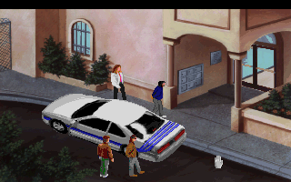 Police Quest: In Pursuit of the Death Angel (DOS) screenshot: At the local jail with two busted creeps. (MCGA/VGA)