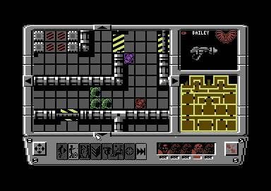 Space Crusade (Commodore 64) screenshot: Bailey's turn
