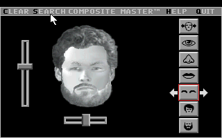Police Quest 3: The Kindred (DOS) screenshot: Making a mug shot with the crime computer