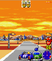 Speed Devils (J2ME) screenshot: Pass the bomb before it explodes.