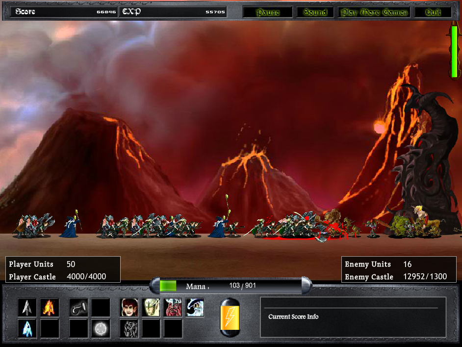 Epic War (Browser) screenshot: assault on enemy castle