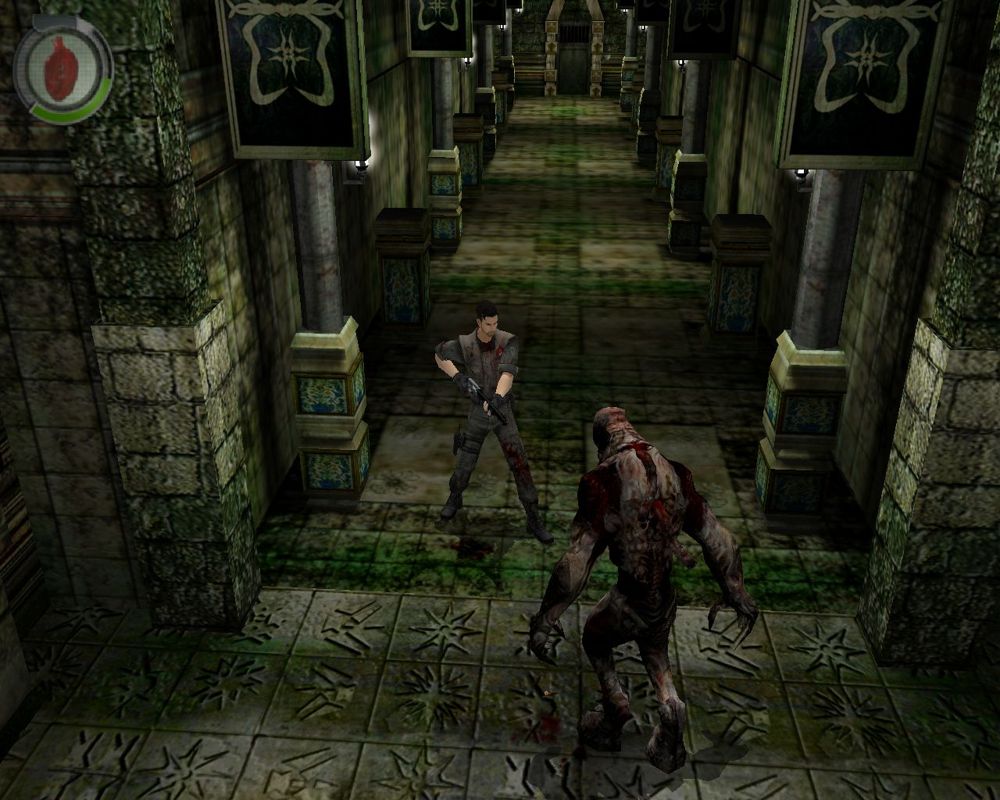 Kabus 22 (Windows) screenshot: This monster's appearance is quite similar to a <a href="http://www.mobygames.com/game/windows/resident-evil-3-nemesis/screenshots/gameShotId,29381/">Hunter</a> from Resident Evil series.