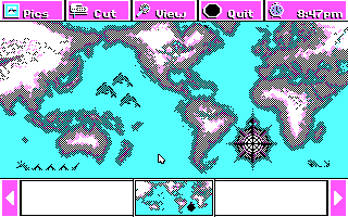 Electric Jigsaw (DOS) screenshot: World Map picture is examined (CGA)