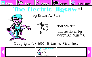 Electric Jigsaw (DOS) screenshot: Title Screen (CGA)