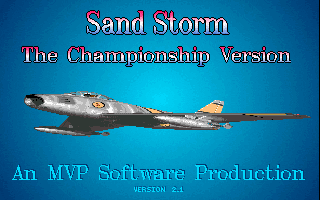 Sand Storm: The Championship Version (DOS) screenshot: The all-new title screen!