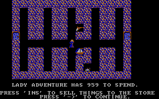 Stuart Smith's Adventure Construction Set (DOS) screenshot: Land of Adventuria. In a shop.