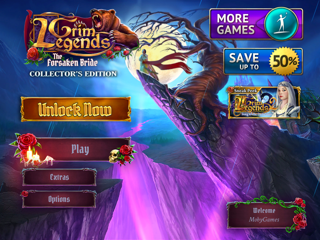 Grim Legends: The Forsaken Bride (Collector's Edition) (Windows Apps) screenshot: Title and main menu