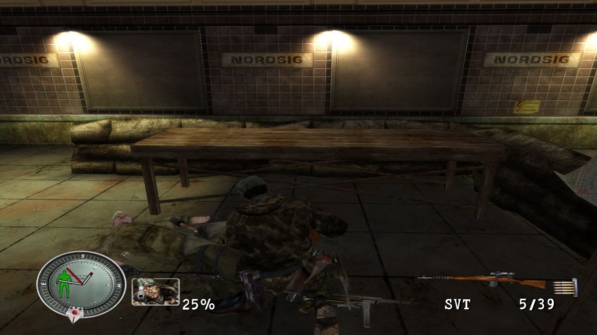 Sniper Elite (Windows) screenshot: Search enemy bodies for ammo and grenades