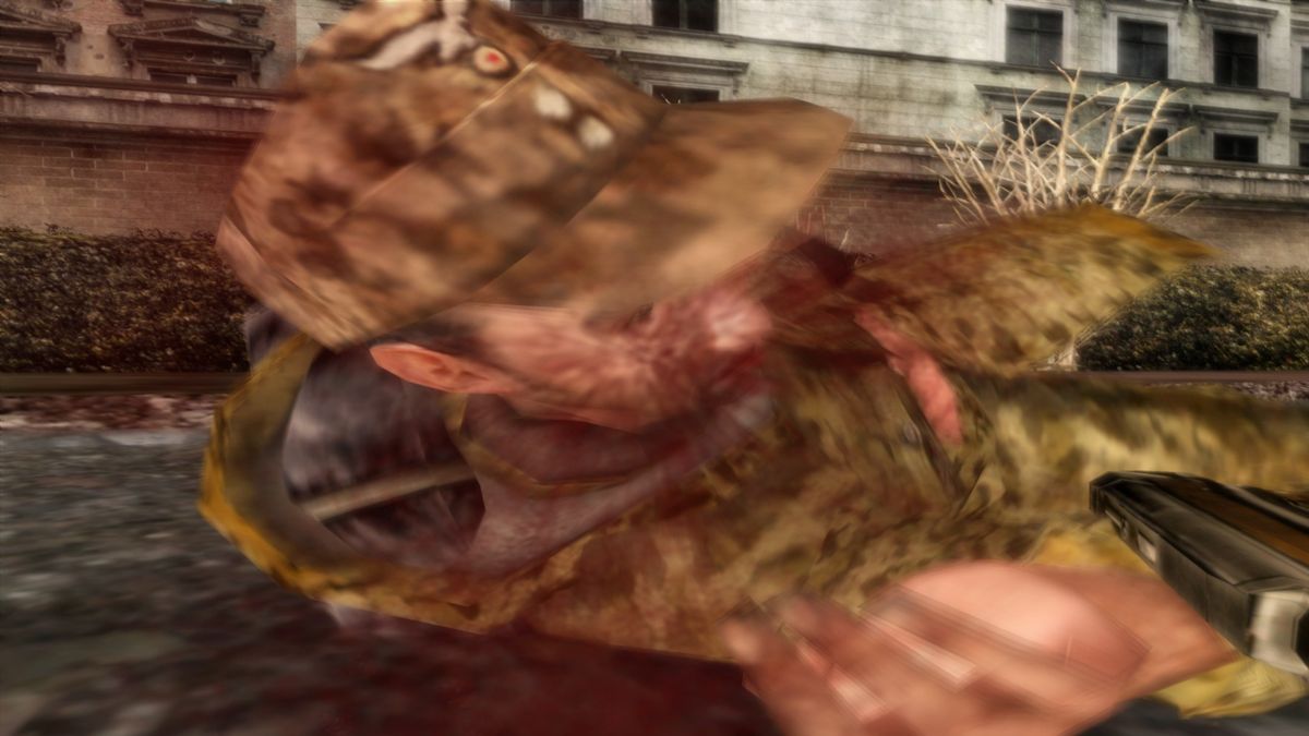 Sniper Elite (Windows) screenshot: Kill shot to already downed and wounded soldier to make sure he doesn't get up