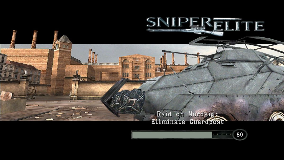 Sniper Elite (Windows) screenshot: Every mission and sub-level feature unique loading screen