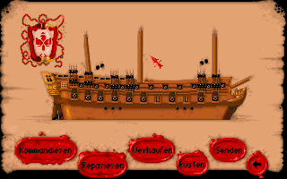 St. Thomas (DOS) screenshot: The menu for one of our ships