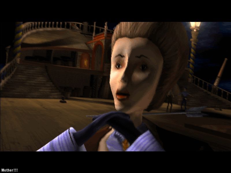 Casanova: The Duel of the Black Rose (Windows) screenshot: There's an animated introduction in which Casanova is talking to his mother when the Mongols attack. He's wounded and ends up falling overboard