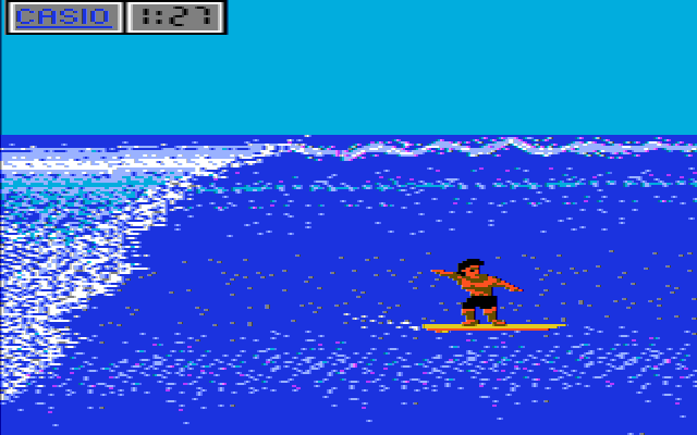 California Games (DOS) screenshot: Surfing (CGA Composite)